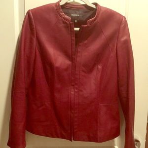 Leather burgundy jacket